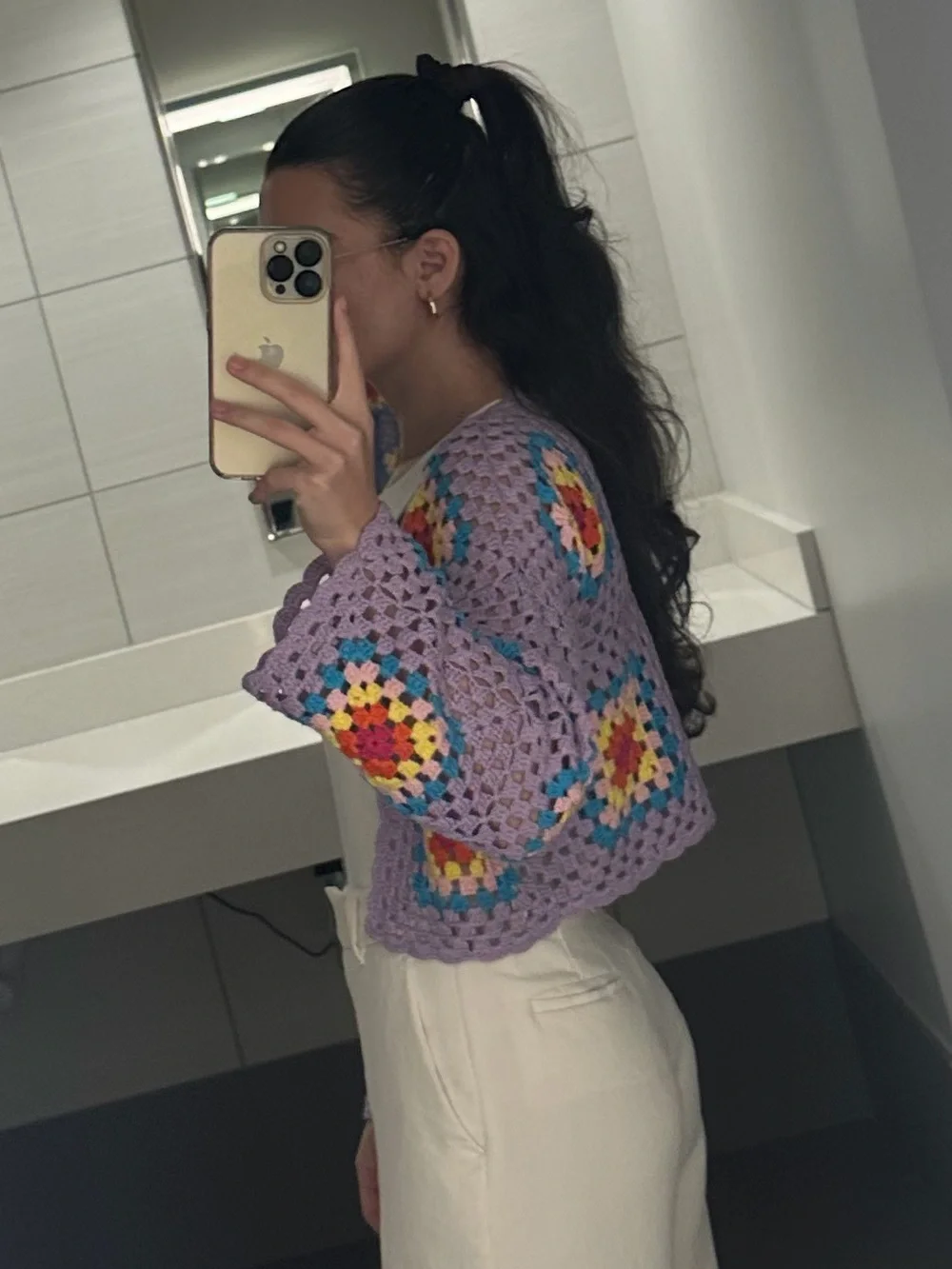 Multicolor Crochet Patchwork Cardigan
